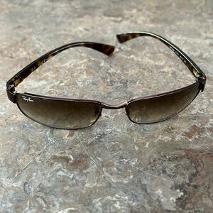 RAY BAN RB3364 62[]17mm GUNMETAL/TORTOISE BLEND G15 UV RECTANGULAR SUNGLASSES